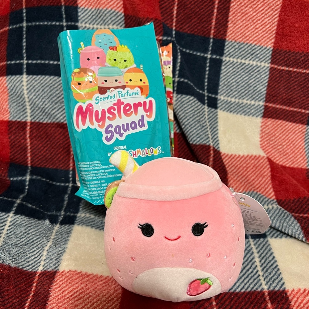 NWT Squishmallow Snell the Strawberry 🍓 Kiwi Shake 5" Drink